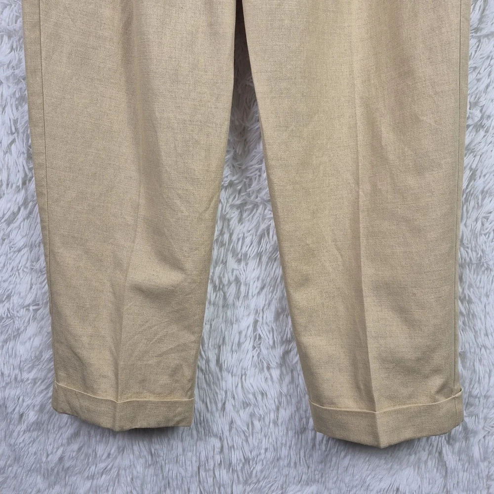 Dockers Class A Pants Mens 38x32 (Fits 34x30)‎ Tan Cotton Linen Old Money Resort